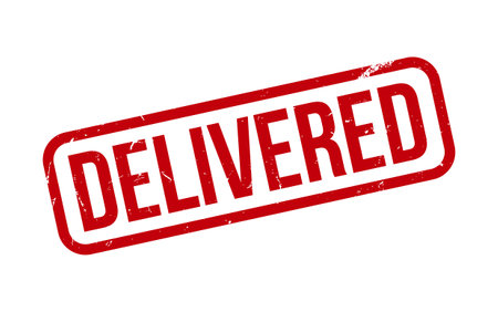 Delivered Rubber Stamp Seal Vectorのイラスト素材
