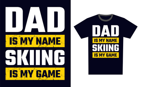 Skiing T Shirt Design Template Vectorのイラスト素材