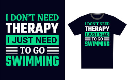 Swimming T Shirt Design Template Vectorのイラスト素材