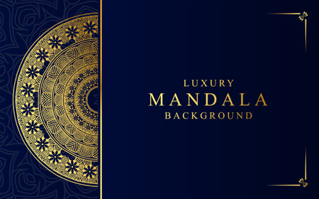 Luxury golden mandala design background in Arabic styleのイラスト素材