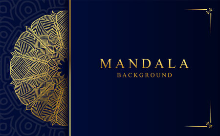 Luxury golden ornamental mandala background. Beautiful arabesque pattern mandala designの写真素材