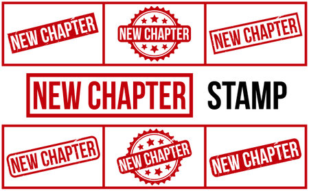 New Chapter rubber grunge stamp set vectorのイラスト素材