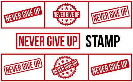 Never Give Up Rubber Stamp set Vectorのイラスト素材