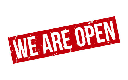 We Are Open Rubber Stamp Seal Vectorのイラスト素材