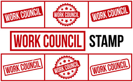 Red Work Council Rubber Stamp Set Vectorのイラスト素材