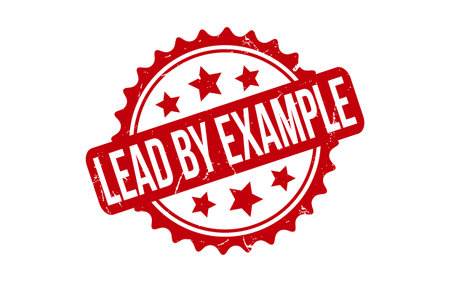 Red Lead by Example Rubber Stamp Seal Vectorのイラスト素材