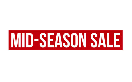 Red Mid-Season Sale Rubber Stamp Seal Vectorのイラスト素材