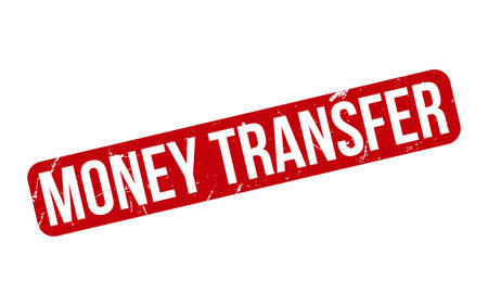 Money Transfer rubber grunge stamp seal vectorのイラスト素材