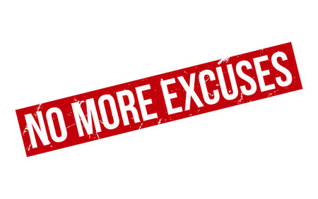 Red No More Excuses Rubber Stamp Seal Vectorのイラスト素材