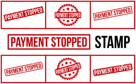 Payment Stopped rubber grunge stamp set vectorのイラスト素材