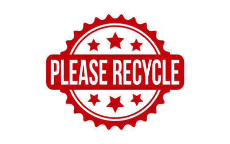 Red Please Recycle Rubber Stamp Seal Vectorのイラスト素材