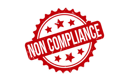 Red Non Compliance Rubber Stamp Seal Vectorのイラスト素材