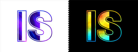 Initial letter IS logo Icon vector design template. Premium luxurious logotype for corporate business identityのイラスト素材
