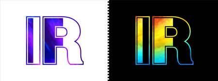 Unique IR letter logo Icon vector template. Premium stylish alphabet logo design for corporate businessのイラスト素材