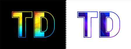 Initial letter TD logo Icon vector design template. Premium luxurious logotype for corporate business identityのイラスト素材