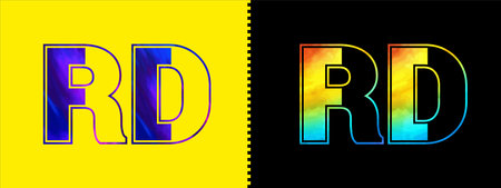 Letter RD logo design vector template. Creative modern luxurious logotype for corporate business identityのイラスト素材