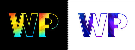 Letter WP logo design vector template. Creative modern luxurious logotype for corporate business identityのイラスト素材