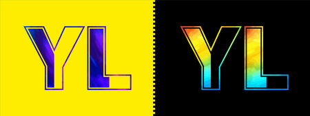 Letter YL logo design vector template. Creative modern luxurious logotype for corporate business identityのイラスト素材