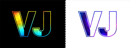 Unique VJ letter logo Icon vector template. Premium stylish alphabet logo design for corporate businessのイラスト素材