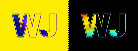 Unique WJ letter logo Icon vector template. Premium stylish alphabet logo design for corporate businessのイラスト素材