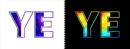 Letter YE logo design vector template. Creative modern luxurious logotype for corporate business identityのイラスト素材