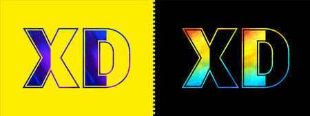 Initial letter XD logo Icon vector design template. Premium luxurious logotype for corporate business identityのイラスト素材