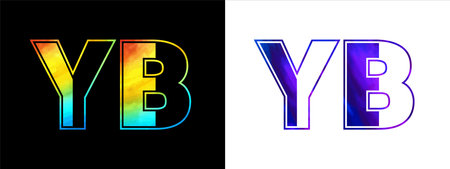 Letter YB logo design vector template. Creative modern luxurious logotype for corporate business identityのイラスト素材