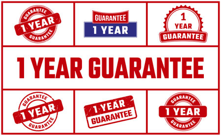 1 Year Guarantee Rubber Stamp Setのイラスト素材