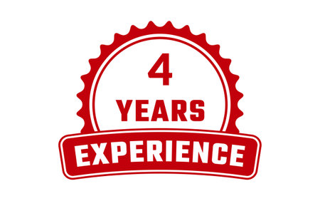 4 Years Experience Rubber Stampのイラスト素材