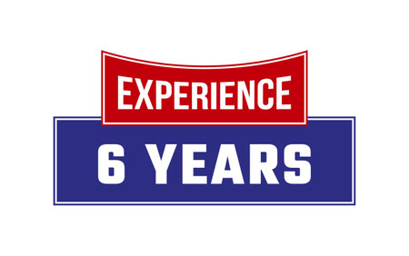 6 Years Experience Seal Vectorのイラスト素材