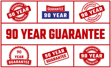 90 Year Guarantee Rubber Stamp Setのイラスト素材