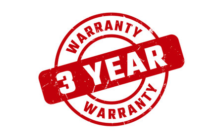 3 Year Warranty Rubber Stampのイラスト素材