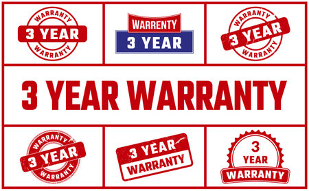 3 Year Warranty Rubber Stamp Setのイラスト素材