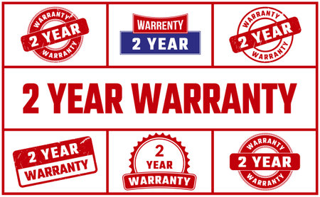 2 Year Warranty Rubber Stamp Setのイラスト素材