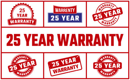 25 Year Warranty Rubber Stamp Setのイラスト素材