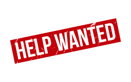 Red Help Wanted Rubber Stamp Seal Vectorのイラスト素材