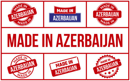 Made In Azerbaijan Rubber Stamp Setのイラスト素材