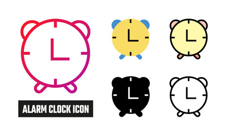Alarm clock Icon Set Vector Illustration