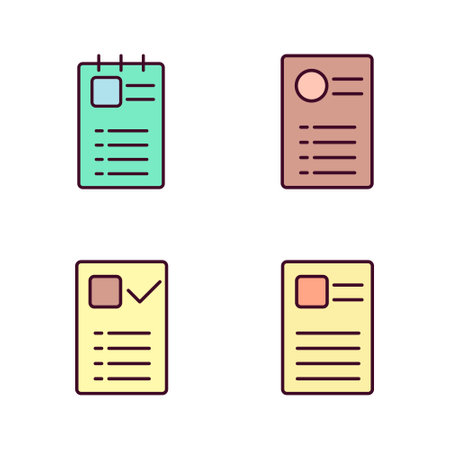 CV Icon Vector Illustration. CV Lineal Color Iconのイラスト素材