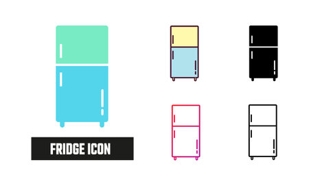 Fridge Icon Set Vector Illustrationのイラスト素材