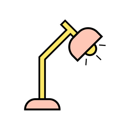 Desk Lamp Icon Vector Illustration. Desk Lamp Lineal Color Iconのイラスト素材