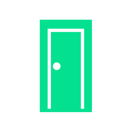 Flat Door Icon Symbol Vector Illustrationのイラスト素材