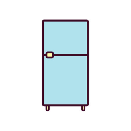 Fridge Icon Vector Illustration. Fridge Lineal Color Iconのイラスト素材