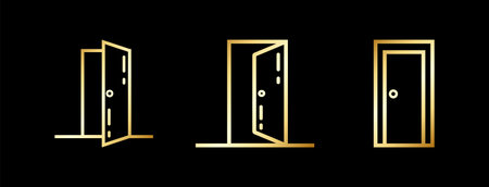 Golden Door Icon Vector Illustrationのイラスト素材