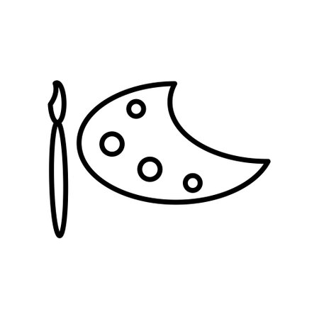 Color plate Lineal Icon Symbol Vector. Black Outline Color plate Iconのイラスト素材