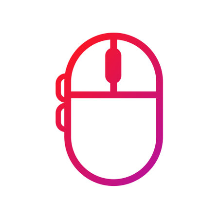 Computer Mouse Gradient Icon Vector Illustrationのイラスト素材
