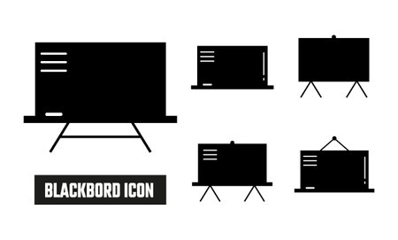 Blackbord Fill Icon Symbol Vector. Black Glyph Blackbord Iconのイラスト素材