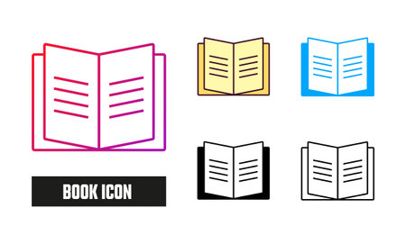 Book Icon Set Vector Illustrationのイラスト素材