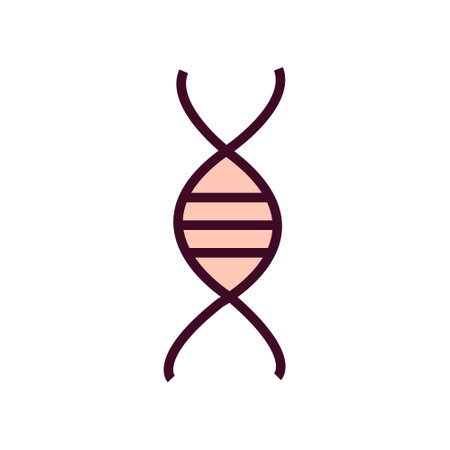 Dna Icon Vector Illustration. Dna Lineal Color Iconのイラスト素材