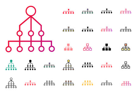 Hierarchy Icon Set Vector Illustrationのイラスト素材
